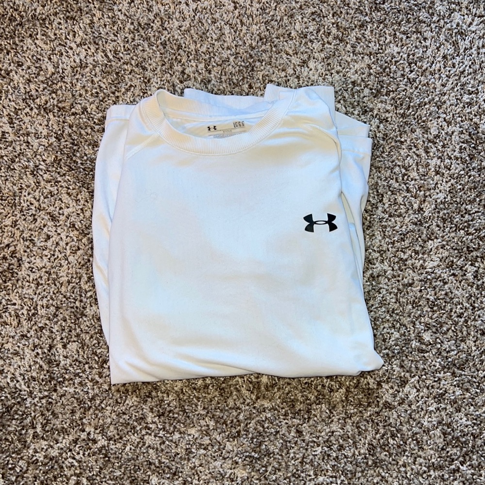 White Under Armour long sleeve tee